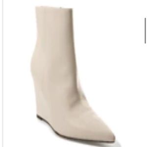 Cream Nine West Wedge Bootie